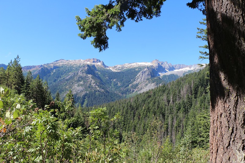 Looking west toward the Chiwawa Ridge from the lower end of the Phelps Creek Trail