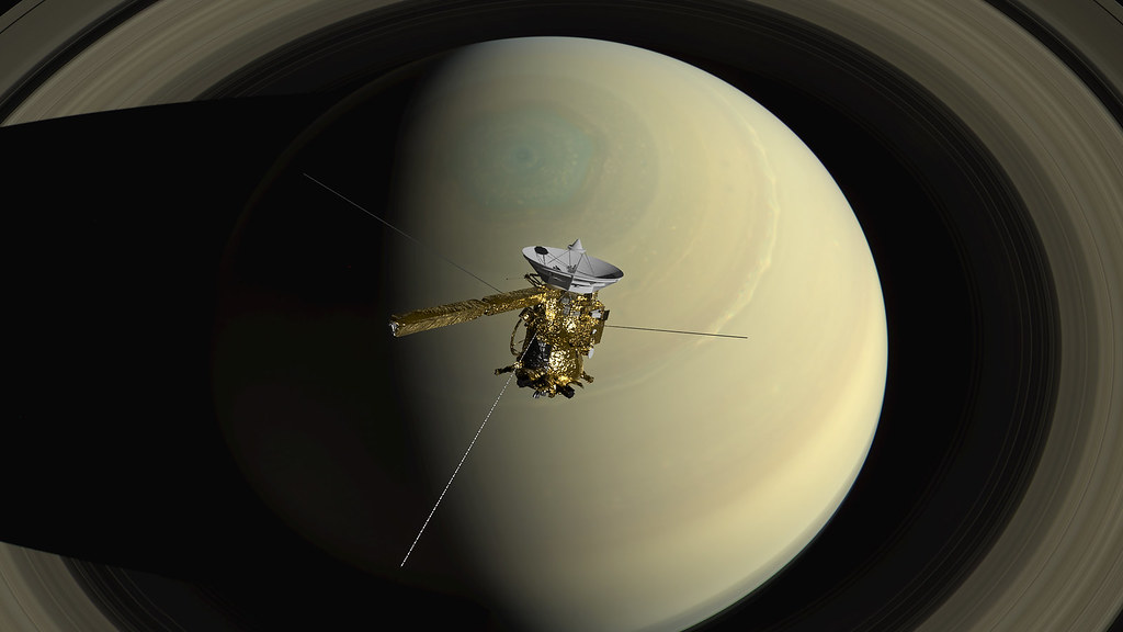 Cassini over Saturn