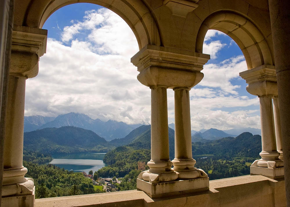 Alps from a balcony of the Neuschwanstein castle in Germany. Credit Stanhua, flickr