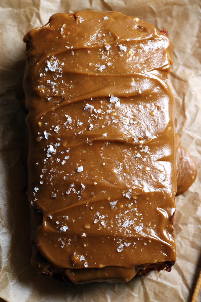 Buttery Pound Cake with Salted Caramel Glaze