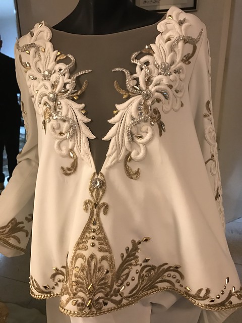 Amir Sali  white and gold gown
