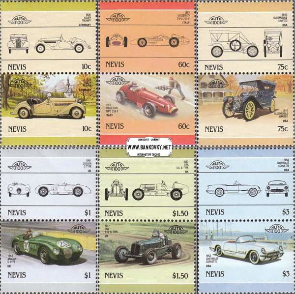 Známky Nevis 1986 Staré automobily