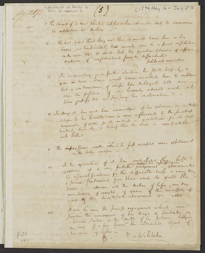Alexander Hamilton, "Abstract of Points to Form and Address," May 16-July 5, 1796, for George Washington's September 1796 farewell speech. Alexander Hamilton Papers, Manuscript Division.