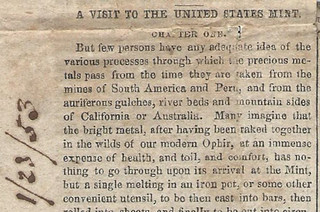 Mint operation report Philadelphia Dispatchi, 1-23-1853