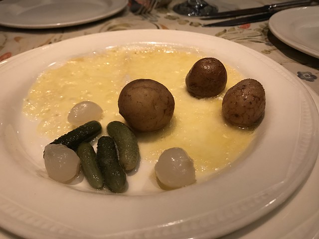 melted Swiss raclette cheese