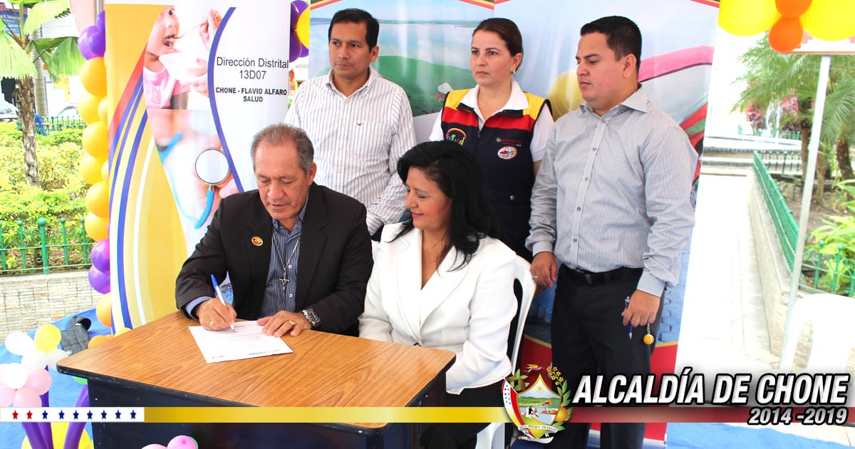 Por un municipio saludable, alcaldÃ­a de Chone y Ministerio de Salud firmaron compromiso