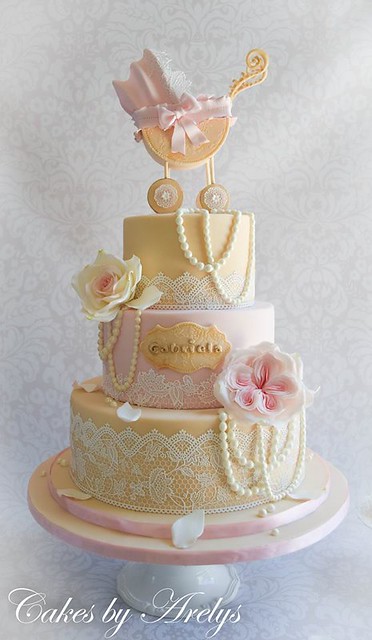Vintage Styled Baby Carriage Cake from Cakes by Arelys