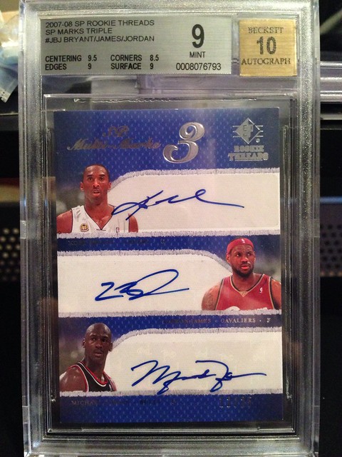 0809 Exq Auto Triple Jersey – Kobe, LeBron & Jordan