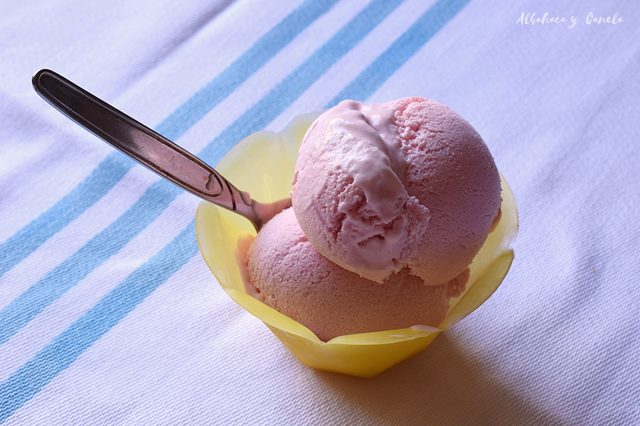 Raspberry yogurt ice 
cream