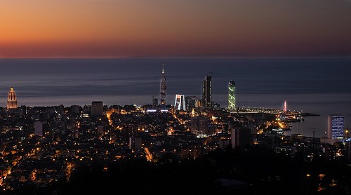 2016 грузия город ночь night georgia city sea море небоскреб skyscraper