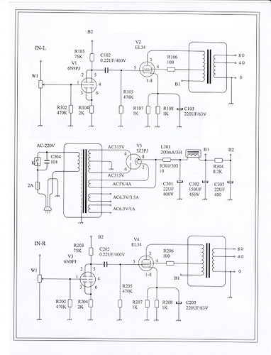 BOYUU EL34SE schematic | Schematic for BOYUU A9 SEP EL34 ...
