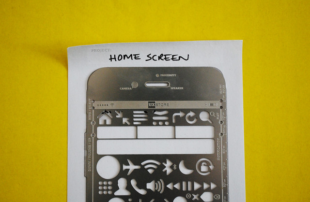 The UX Store's iPhone stencil in action