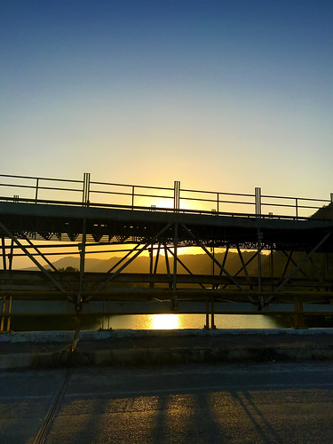 sunset two bridges river tecolutla veracruz mexico old papantla