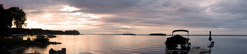 silhouette oneidalake shore shoreline pontoon boat jetty sunset cicero