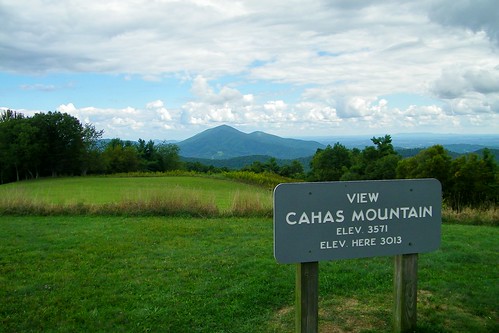 cahas mountain overlook blue ridge parkway virginia sign