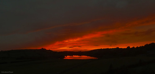 dusk sunset orange landscape northern ireland northernireland glow sun lakereflection