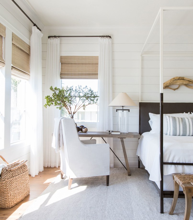 White Neutral Natural Beach House Bedroom Decor