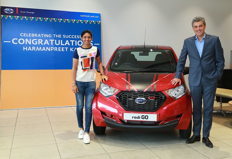 Datsun India congratulates Harmanpreet Kaur and presents her with Datsun redi-