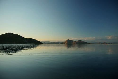 montenegro still lake sunset landscape