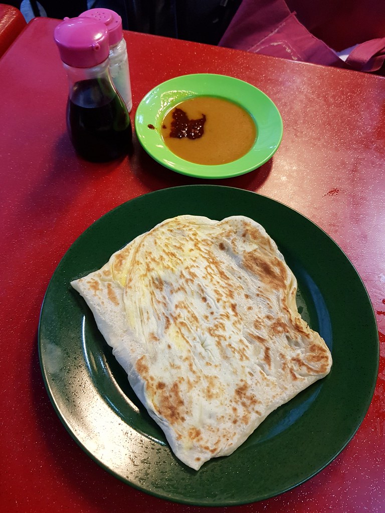 印度蛋煎餅 Roti Telur $2.40 & 印度奶茶 Teh Tarik $1.40 @ Restoran Selera Ampang KL Jalan Ampang