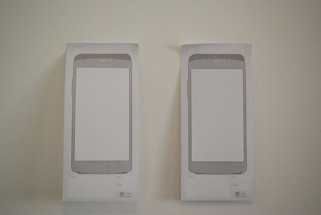 How the UX Store's sketch pads stick up on the wall