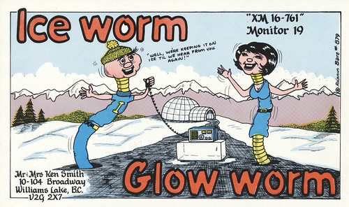 qsl qslcard cbradio cb runninbare snow worm britishcolumbia