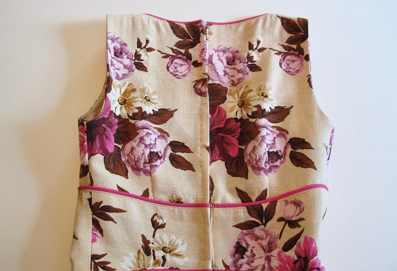 Gertie Surplice Bodice Floral Dress - bodice back flat