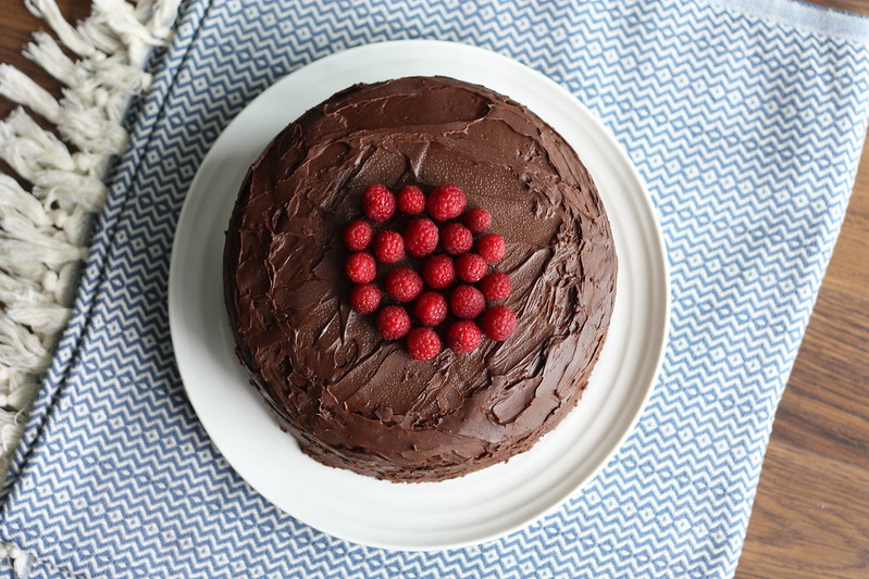 chocolate raspberry layer cake