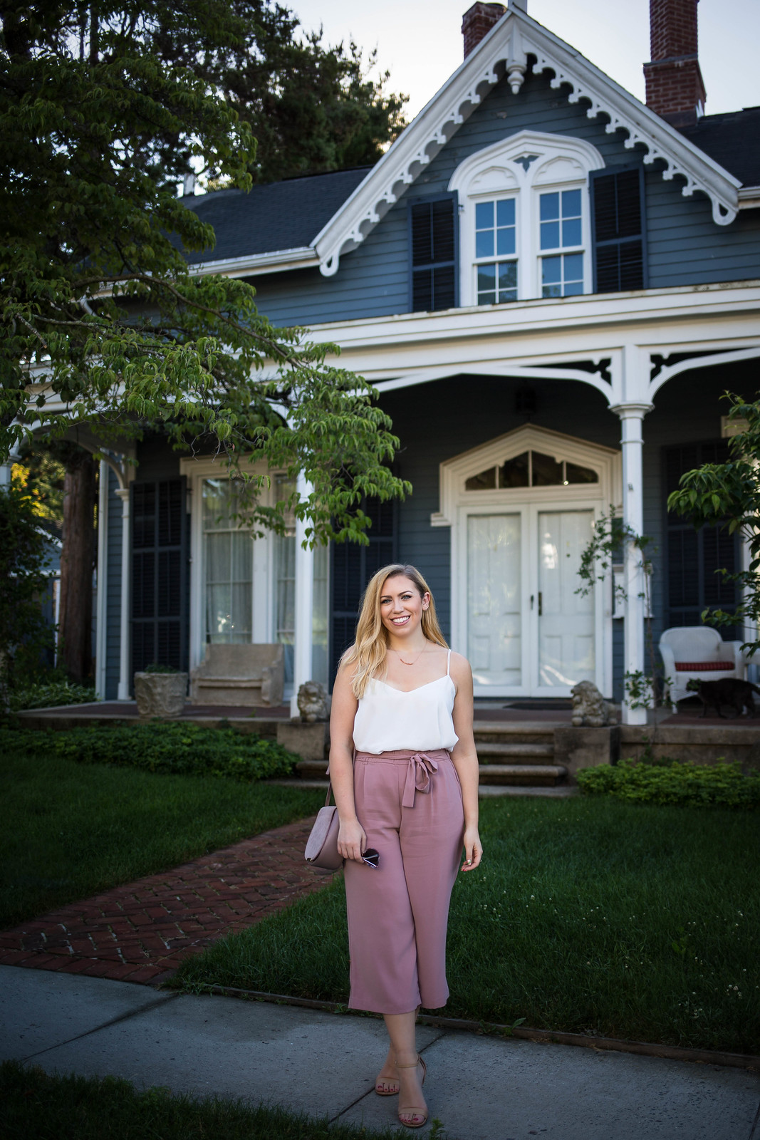 Do You Have Culottes in your Closet Yet? | ASOS Dusty Pink Culottes Blue House Hastings on Hudson New York