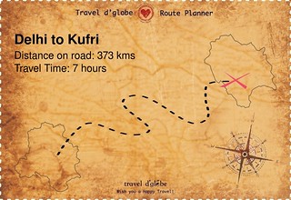 Map from Delhi to Kufri
