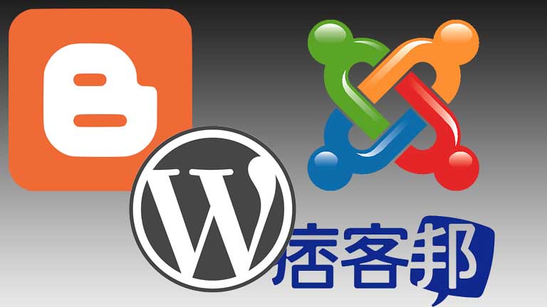 Pixnet、Blogger、Wordpress、Joomla! Logo