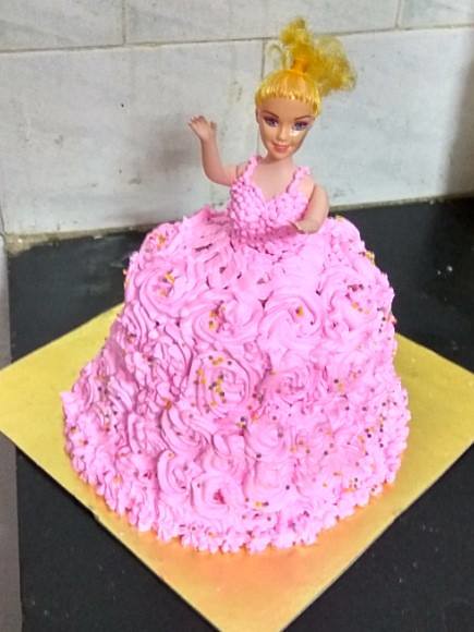 Barbie Doll Chocolate Flavoured Cake by Bharti's Eggless Cakes And Chocolates