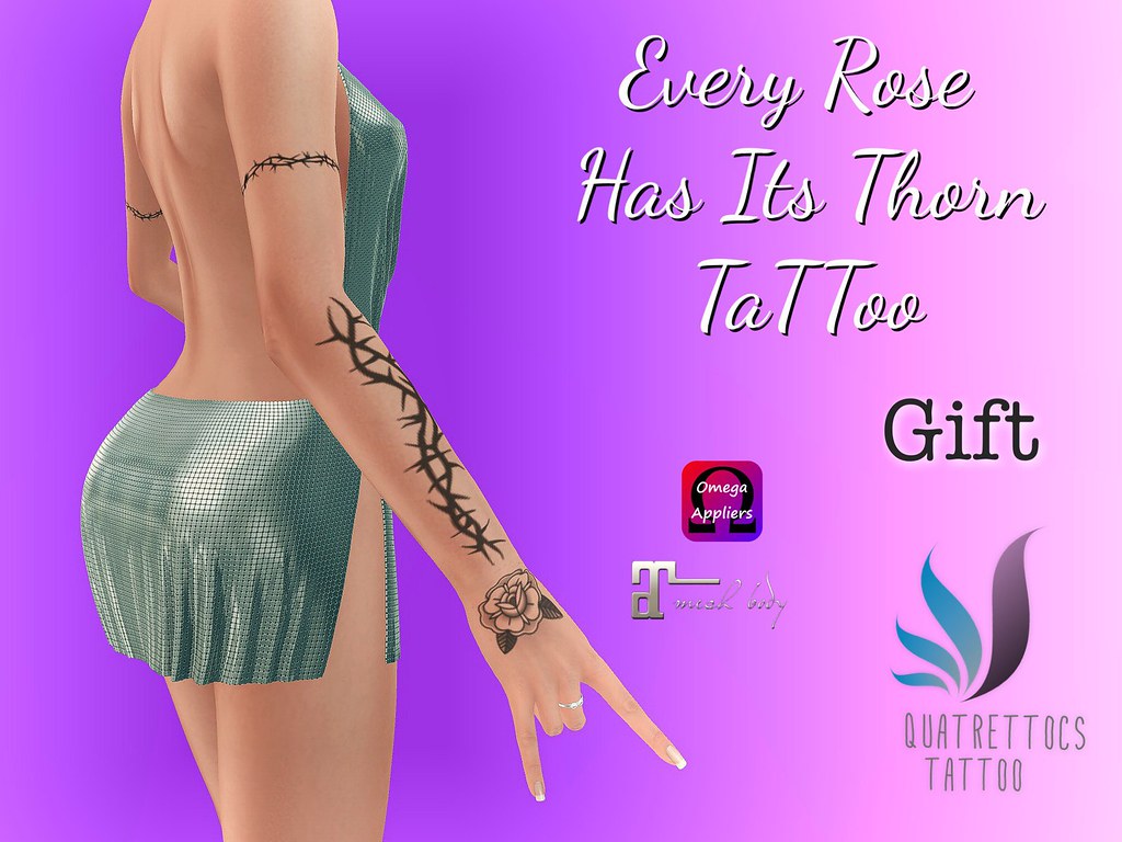Every Rose Has Its Thorn - September Gift QuatreTTocs Tattoo - SecondLifeHub.com