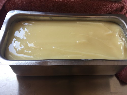 Pouring my first batch of soap ever