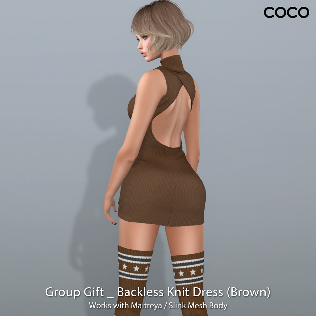 GroupGift_BacklessKnitDress_Brown
