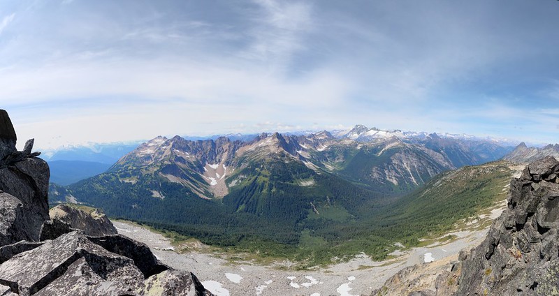Panorama view west from the summit of Cloudy Peak