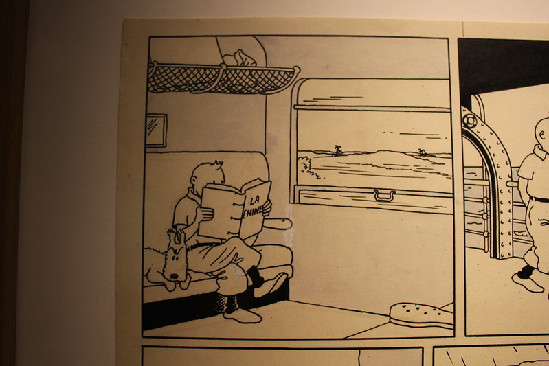 Frame from a Tintin book, Herge Museum, near Brussels