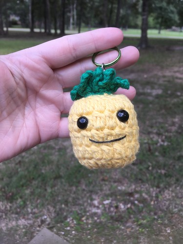 pineappleamigurumi pineapplecrochet plushie stuffie yarn handmade keychain amigurumi crochet fruit pineapples pineapple