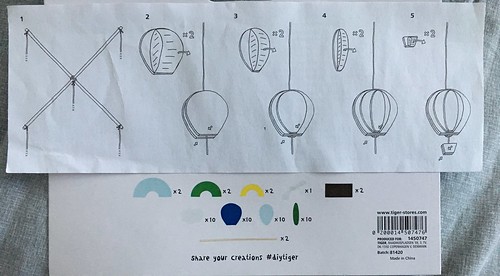 Hot air balloon mobile kit from Flying Tiger in Ireland. How it worked and what it looks like. | EvinOK.com