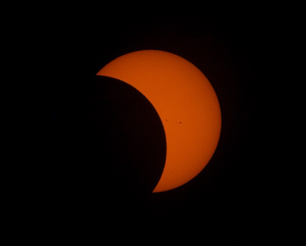 Partial solar eclipse over NYC