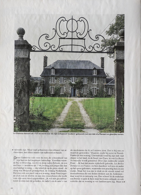 Peter Gabrielse, le Chateau in Dutch magazine around 2003 (?)