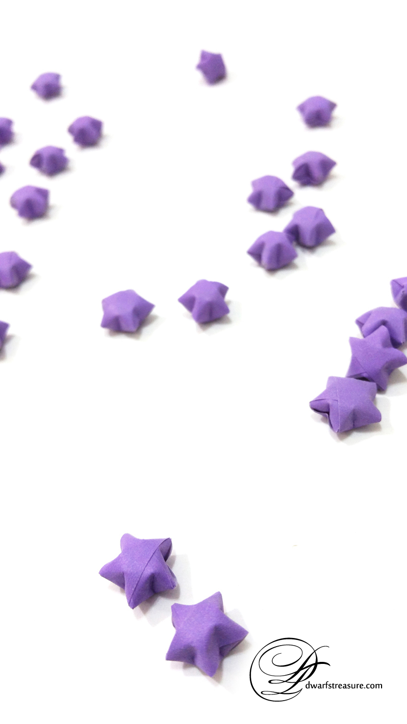 purple origami paper lucky stars