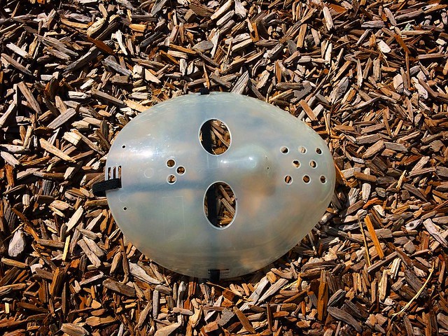 Innocent, yet somehow disturbing items found at a children's playground number 1: a hockey mask.