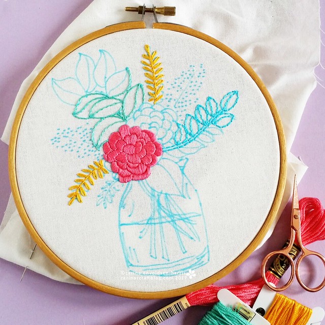 Summer in A Jar embroidery pattern