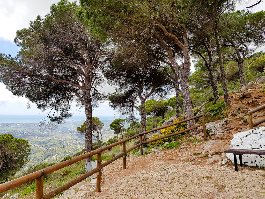 The view from the chapel up the mountain 