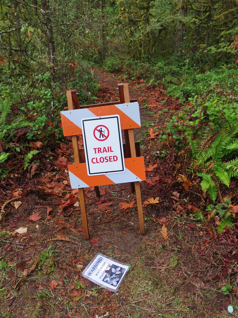 Closed trail in Oxbow Park