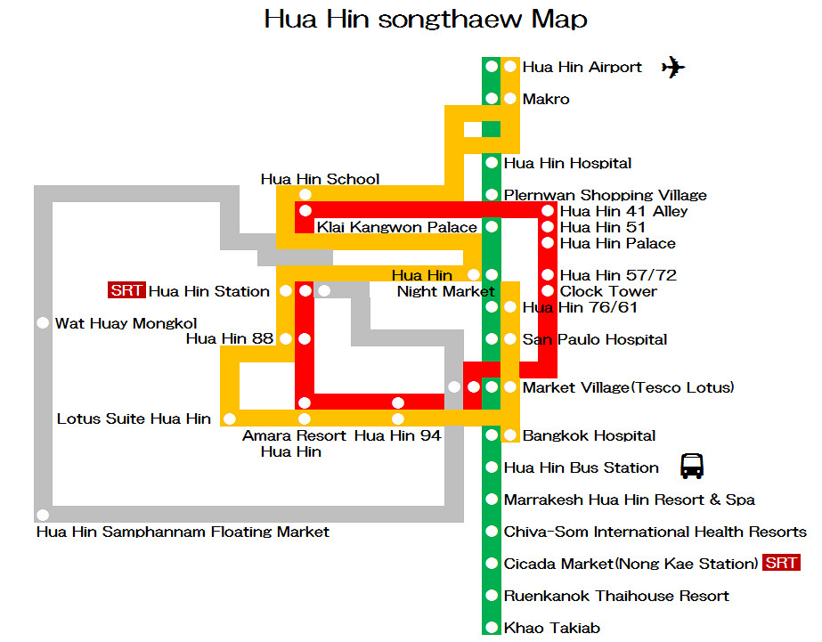Hua Hin Songthaew Map
