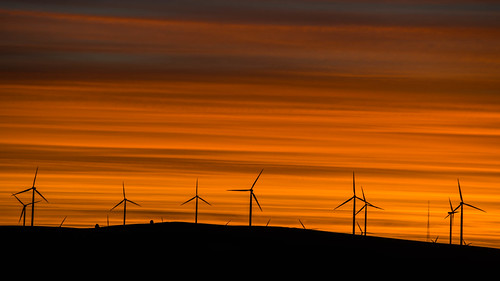 landscape sunrise windmill dayton washington unitedstates us