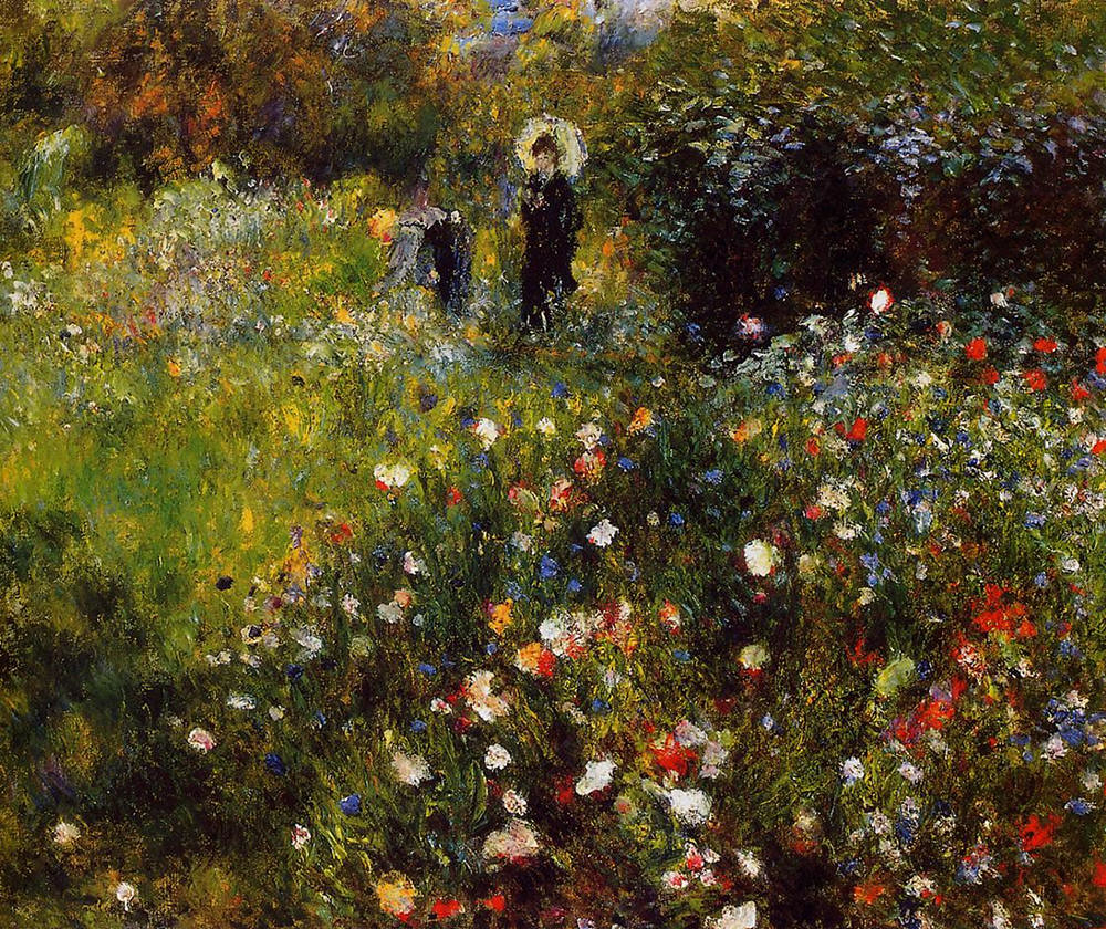 Woman with a Parasol in a Garden by Pierre Auguste Renoir, 1873