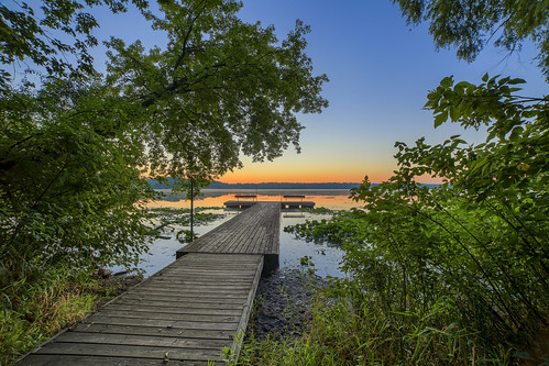 eden prairie mn minnesota sunrise staring lake canon 5ds 5dsr eos 14mm rokinon 28 24105 f4 summer lilypad lilypads nature landscape hdr dock benches blue sky skies water morning early orange colours natural trees
